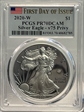 2020-W  $1 Silver Eagle - v75 Privy First Day of Issue PR70DCAM