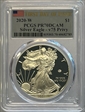 2020-W  $1 Silver Eagle - v75 Privy First Day of Issue PR70DCAM