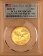 2020-W $25 End of World War II 75th Anniv.  First Day of Issue PR70DCAM