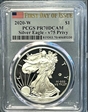 2020-W  $1 Silver Eagle - v75 Privy First Day of Issue PR70DCAM
