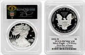 2020-W  $1 Silver Eagle - v75 Privy First Day of Issue Cleveland Torch PR70DCAM