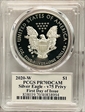 2020-W  $1 Silver Eagle - v75 Privy First Day of Issue Cleveland Torch PR70DCAM