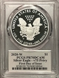 2020-W  $1 Silver Eagle - v75 Privy First Day of Issue Cleveland Torch PR70DCAM