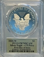 2020-W  $1 Silver Eagle - v75 Privy First Day of Issue Minuteman PR70DCAM