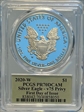 2020-W  $1 Silver Eagle - v75 Privy First Day of Issue Minuteman PR70DCAM