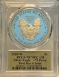 2020-W  $1 Silver Eagle - v75 Privy First Day of Issue Minuteman PR70DCAM