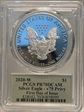 2020-W  $1 Silver Eagle - v75 Privy First Day of Issue Minuteman PR70DCAM
