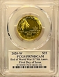2020-W $25 End of World War II 75th Anniv.  First Day of Issue Cleveland Torch PR70DCAM