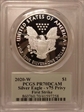 2020-W  $1 Silver Eagle - v75 Privy First Strike Minuteman PR70DCAM
