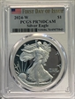 2024-W  $1 Silver Eagle First Day of Issue PR70DCAM