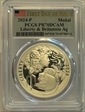 2024-P Medal Liberty & Britannia Ag First Day of Issue PR70DCAM