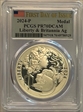 2024-P Medal Liberty & Britannia Ag First Day of Issue PR70DCAM