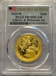 2024-W $100 Liberty & Britannia Au First Day of Issue PR70DCAM