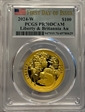 2024-W $100 Liberty & Britannia Au First Day of Issue PR70DCAM