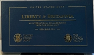 2024-W $100 Liberty & Britannia Au First Day of Issue PR70DCAM