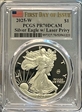 2025-W $1 Silver Eagle w/ Laser Privy First Day of Issue PR70DCAM
