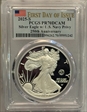 2025-S $1 Silver Eagle w/ U.S. Navy Privy 250th Anniversary First Day of Issue PR70DCAM