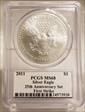 2011 $1 Silver Eagle 25th Anniversary Set First Strike MS68