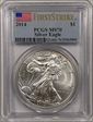 2014 $1 Silver Eagle First Strike MS70