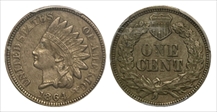1864 1C Copper-Nickel AU50