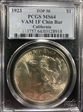 1923 $1 VAM 1F Chin Bar MS64