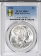 1921 $1 High Relief, Peace MS65