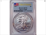 2017 $1 Silver Eagle First Strike MS70
