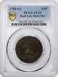 1788 NJ 1/2P Head Left, Maris 50-f VF25BN
