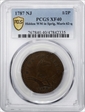 1787 NJ 1/2P Hidden WM in Sprig, Maris 62-q XF40BN