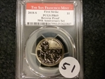 2018-S $1 Native American, Reverse Proof 50th Anniversary Set First Strike PR69