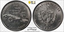 1990 Peso 1st Voyage by Columbus MS68