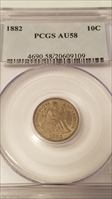 1882 10C AU58