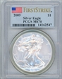 2009 $1 Silver Eagle First Strike MS70