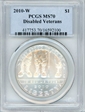 2010-W $1 Disabled Veterans MS70