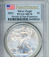 2011 $1 Eagle-25th Anniversary First Strike MS70