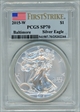 2015-W $1 Burnished Silver Eagle Baltimore First Strike SP70
