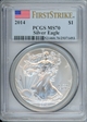 2014 $1 Silver Eagle First Strike MS70