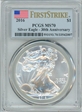 2016 $1 Silver Eagle Silver Eagle - 30th Anniversary First Strike MS70