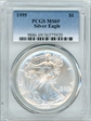 1995 $1 Silver Eagle MS69