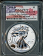2019-W $1 Silver Eagle Enhanced Rev PR Pride of Two Nations, U.S. Set First Day of Issue PR70
