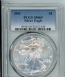 2001 $1 Silver Eagle MS69