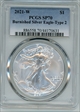 2021-W $1 Burnished Silver Eagle-Type 2 SP70