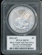 2024-(P) $1 Silver Eagle with Star Privy Struck at Philadelphia Ultra Breaks MS70
