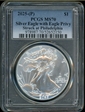 2025-(P) $1 Silver Eagle with Eagle Privy Struck at Philadelphia MS70