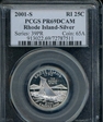 2001-S 25C Rhode Island Silver PR69DCAM