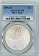 2002-W $1 West Point MS70
