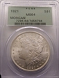 1921 $1 Morgan MS64