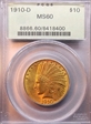 1910-D $10 MS60