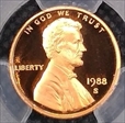 1988-S 1C PR70DCAM