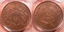 1864 2C Large Motto MS64BN